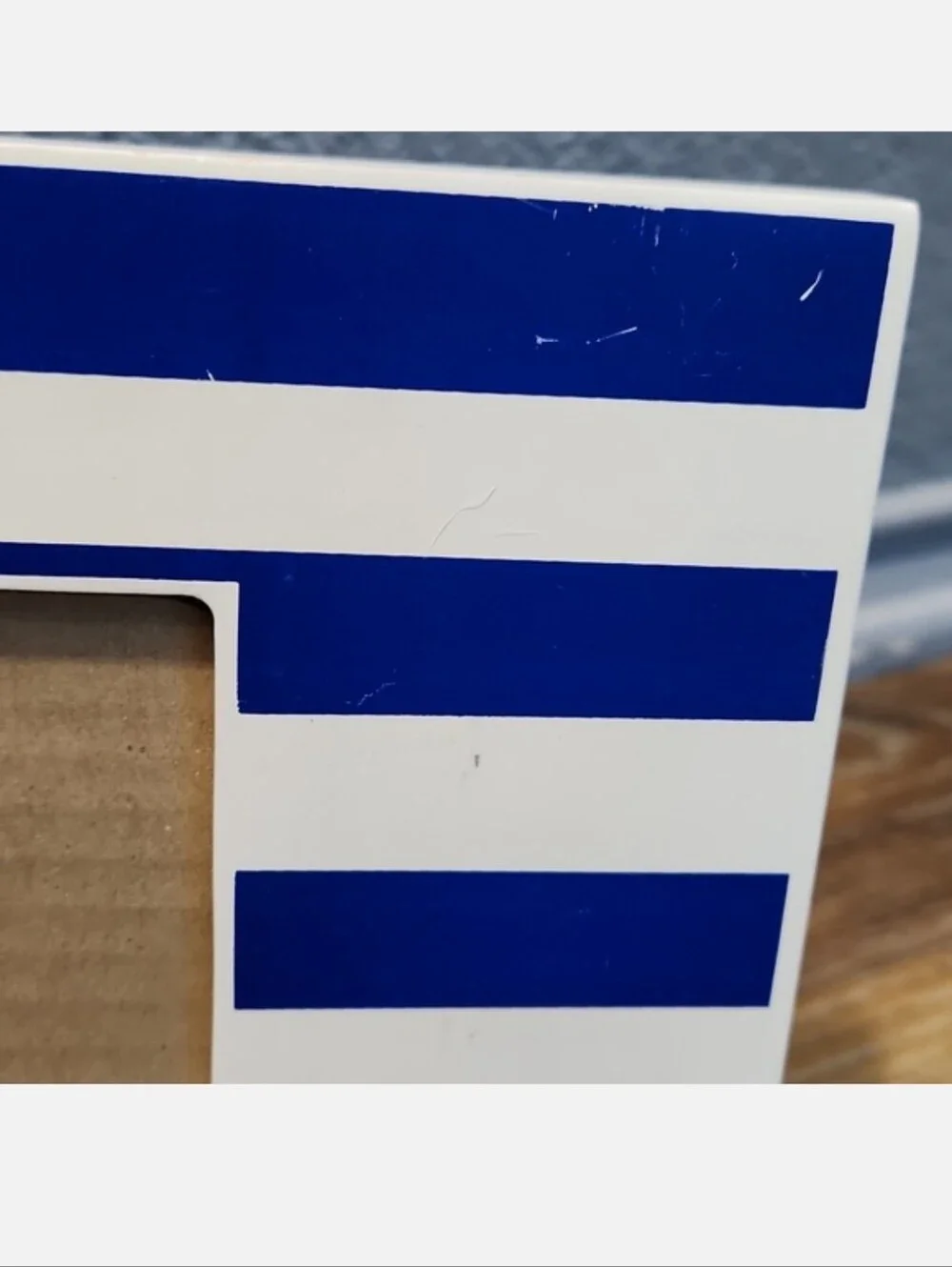 Blue White Striped Photo Frame